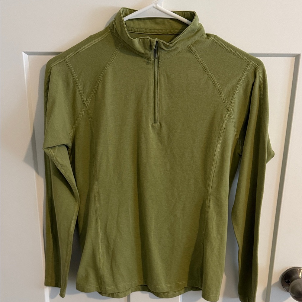 Riding Sport - Girls Olive Green Quarter-Zip Pullover - Size L